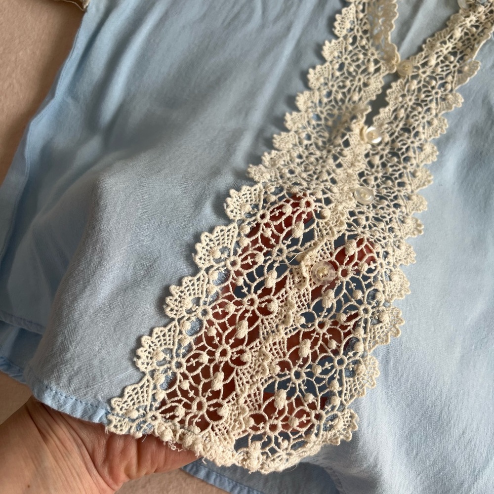 Powder Blue Lacy Top - Picture 3 of 3